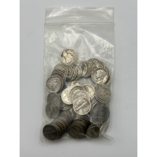 Mercury Silver Dimes - 90% Silver - $10 Face Value