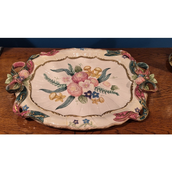 FITZ & FLOYD 20 x 14 Colorful Platter In Perfect Condition