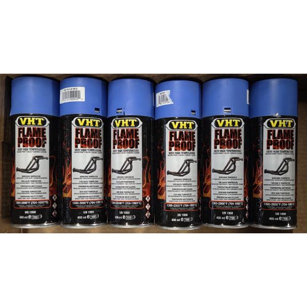Six Brand New 11oz Cans Of VHT Very High Temp Flat Blue Spray Paint