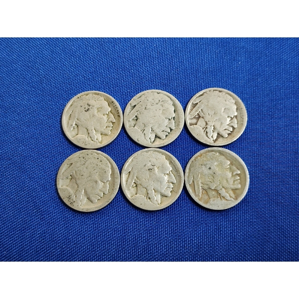 x6 United States Buffalo Nickels FV: $0.30