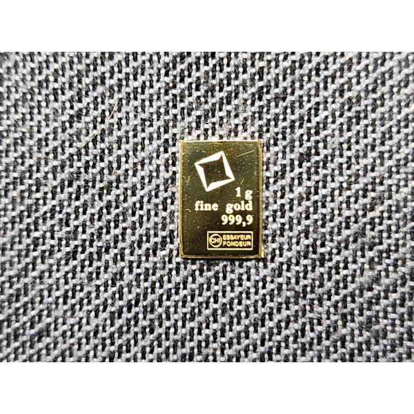 Valcambi 1 Gram Fine Gold Bar - .999 Fine Gold