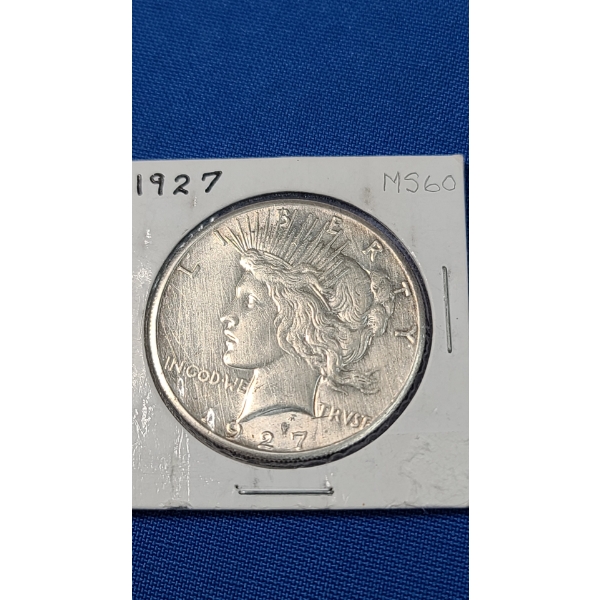 1927 MS60 90% Silver Peace Dollar 