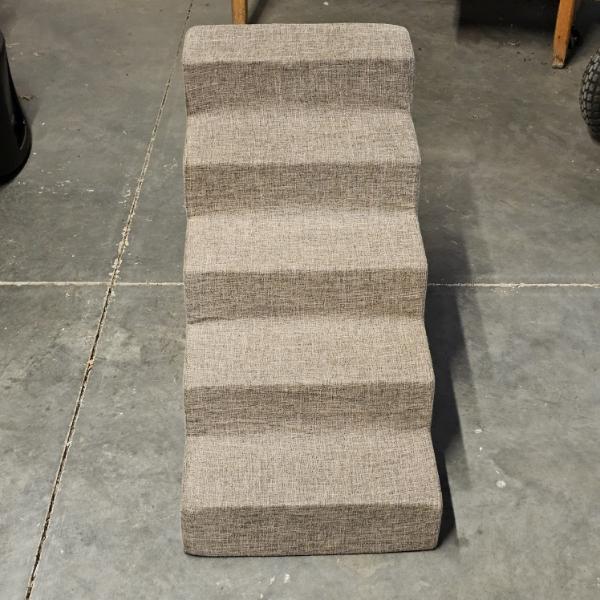 Best Pet Supplies High Density Foam Five Step Linen Fabric Pet Stairs (22.5x16")