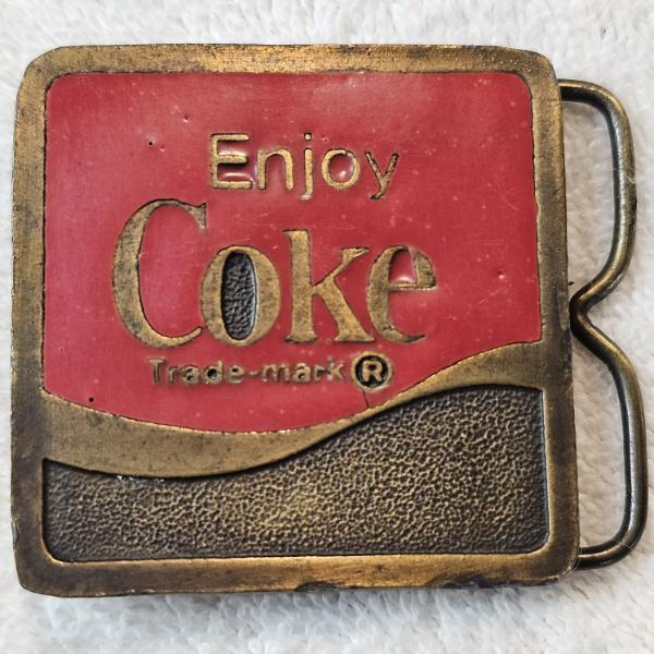 Vintage "Enjoy Coke" Brass Belt Buckle