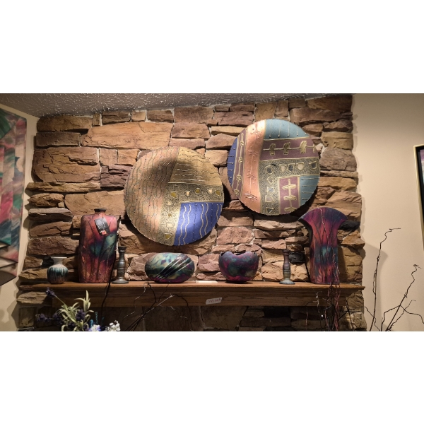 Entire Decorative Art Grouping As shown With 2 Doug Maxwell "Paperlight Disks" Included - See Pics