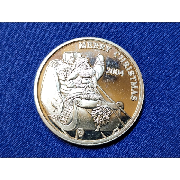 "Merry Christmas" 2004 - 1 Troy oz .999 Fine Silver Round 