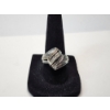 Image 2 : 10K White Gold Ring ft. Multi Row & Wave-Like Diamond Design - Size 7.5 -TW: 3.8g
