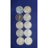 Image 1 : (10) Assorted Silver Half Dollars Including Walking Liberty, Franklin & Kennedy Half Dollars - FV $5