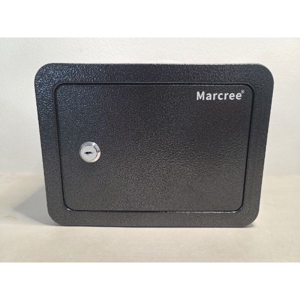 Marcree Small Black Metal Locking Safe/Storage Box Measuring About 9" X 7" X 6.5"