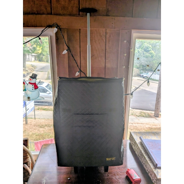 Smart Handled Cart w Wheels & 13"x21" Vinal Zip Storage Box w Metal Frame