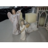 Image 2 : Lot of Home Decor Items: Lantern, Faux Plant, Candleholders, Collectible Angel Figurines
