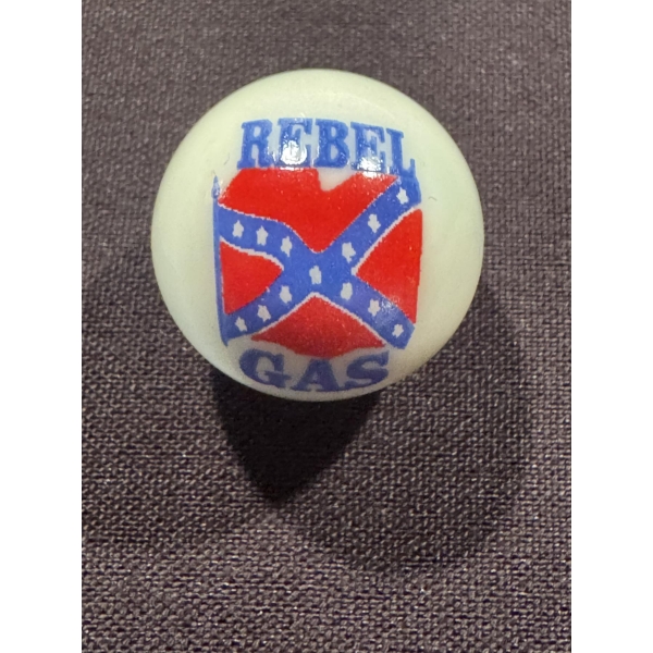 Vintage Rebel Gasoline Advertising One Inch Shooter Marble - Mint Condition