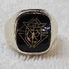 Image 1 : MINT CONDITION!!! Vintage Knights Of Columbus Gold Tone Black Onyx Intaglio Signet Ring - Size 8.5