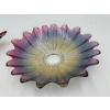 Image 2 : 4 Glass Items - Bird Dish - Flared Dish - Pink Fenton Ashtray - Flared Multicolored Tray