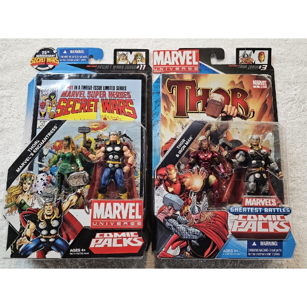 2 Marvel Universe Comic Packs Including 4 Action figures ft. Thor, Ironman, and More!!! - SEALED/NIB