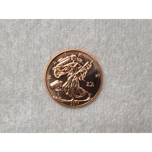 Zombucks 2017 "Walker" Liberty 1 Oz .999 Fine Copper Round -Currency of the Apocalypse -FIRST ISSUE!