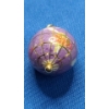 Image 3 : Vintage 90's 14K Gold Charoite Gemstone Globe Necklace Pendant - Weight: 6.7g