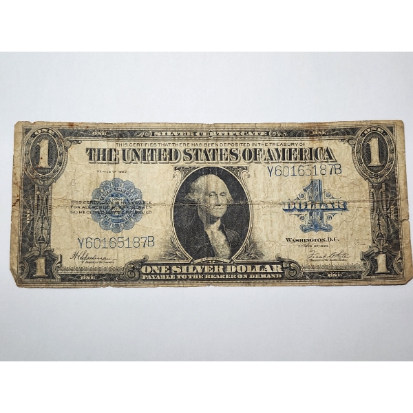 United States Series 1923 $1 Blue Seal Silver Certificate "Horse Blanket" Large Size Note 