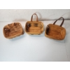 Image 2 : (3) 7inx5in Longaberger Hanging Baskets with Leather Handle- Great Condition! 