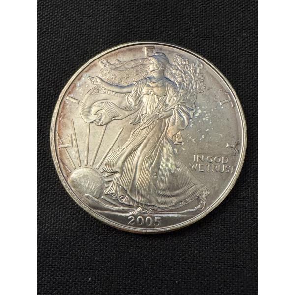 2005 United States One Ounce Silver Eagle .999 Fine Coin - Mint Condition - Incredible Toning