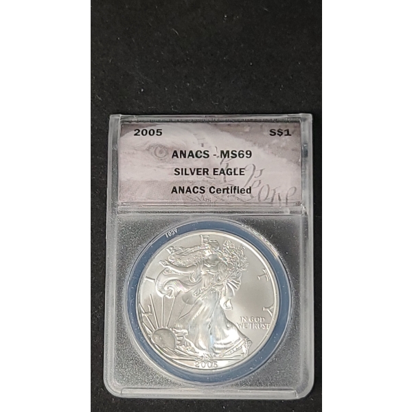 ANACS 2005 MS69 1 oz 999 Fine Silver American Eagle