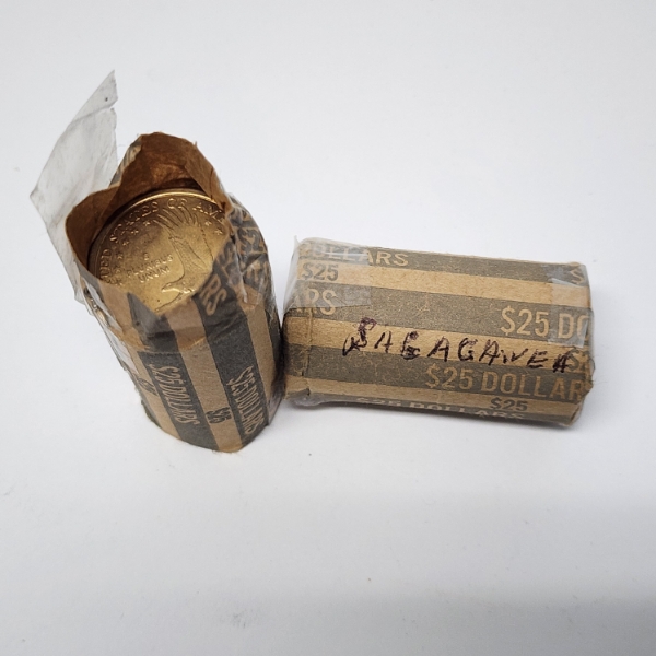 Two $25.00 Rolls of United States Sacagawea Dollar Coins - Total FV: $50.00