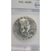 Image 2 : ICG 1962 AU53 90% Silver Franklin Half Dollar