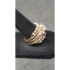 Image 3 : Women's 14K Gold Art Deco Ring With Diamonds - Size 9 - Weight: 9.1g