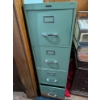 Image 2 : Large 45"x30" Solid Wood Antique Desk, Anderson Green File Cabinet 52"x15"