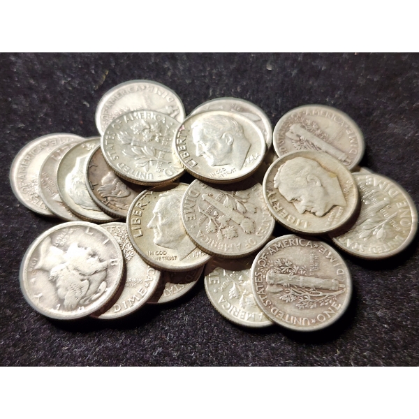 $2 Face Value in Assorted 90% Silver Dimes