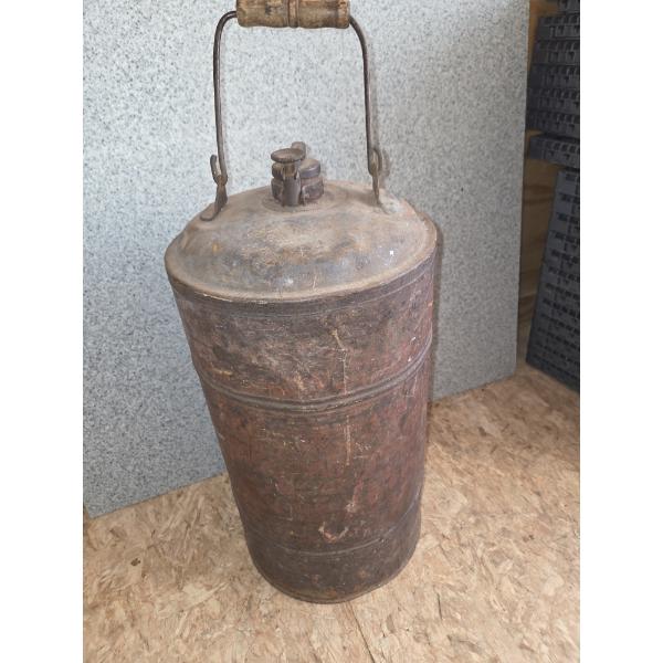 Unique Vintage 5 Gallon Can With Wood Handle 
