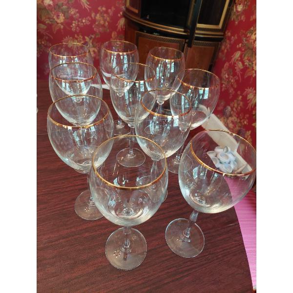 Quantity 10 - Clear 9" Wine Glasses As Shown - Gently Used