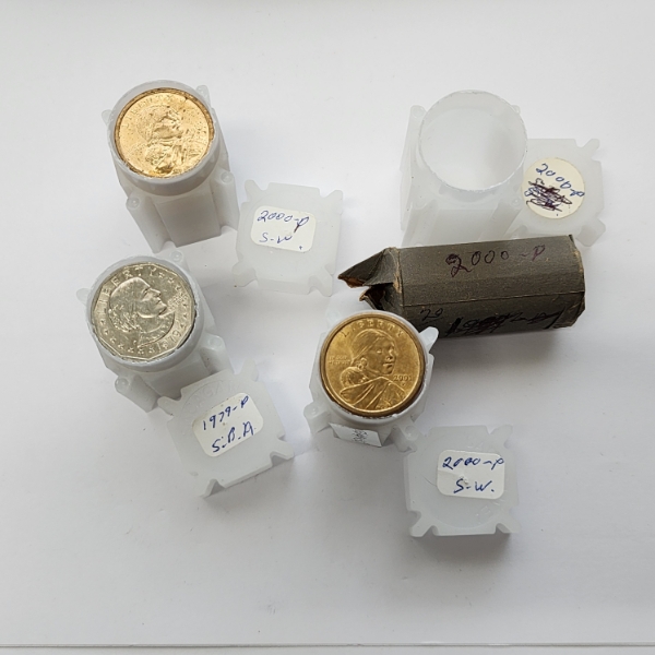 Four Assorted $25.00 Rolls of United States Dollar Coins - Total FV: $100.00