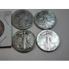 Image 4 : (5) 90% Silver Walking Liberty Half Dollars: 1945-S, (2)1944, 1937, Unknown Year FV: $2.50