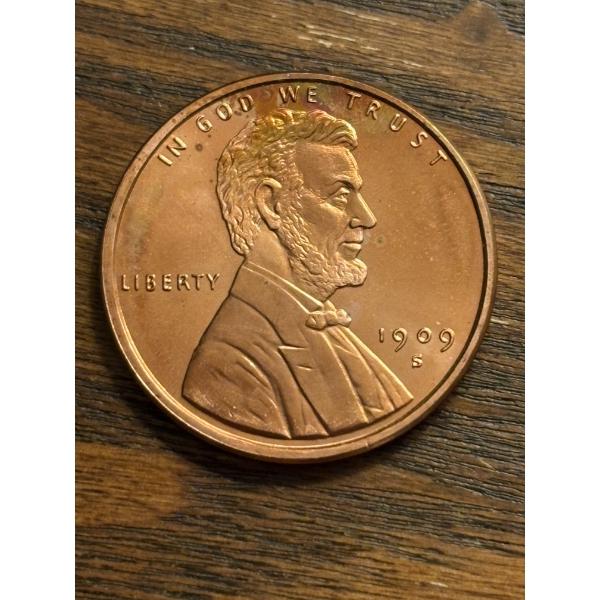 1909-S Copper Lincoln Round - 1 oz Fine Copper - Golden State Mint 