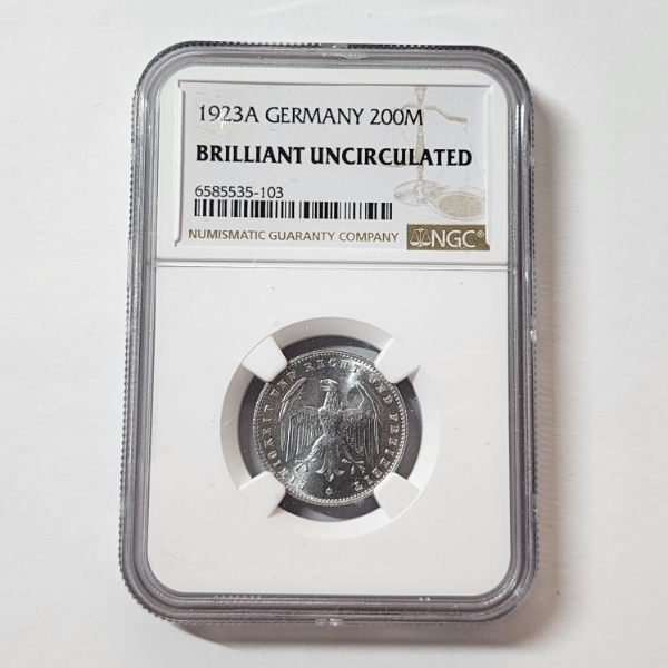 NGC Brilliant Uncirculated 1923 A Germany 200 Mark Coin 