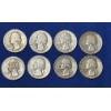 Image 1 : x8 Assorted Years 90% Silver Washington Quarters FV: $2.00