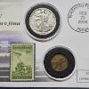 Image 2 : HISTORIC!!! WWII 60th Anniversary Iwo Jima Stamp And Coin Set ft 90% Silver Half-Dollar