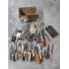 Image 1 : Huge Vintage Knife Collection, Wood Crate, Switches, Old Nails & More 
