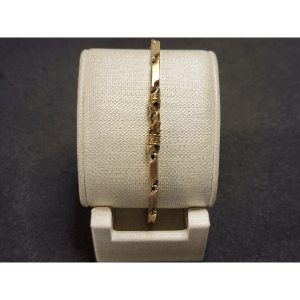 10K Gold Tubular Chain Link 8" Bracelet - Total Weight: 6.5g
