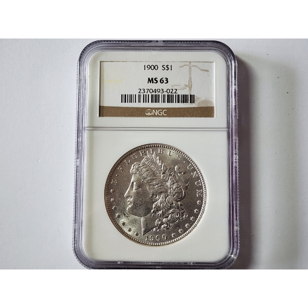 1900 90% Silver Morgan Dollar Graded NGC MS 63