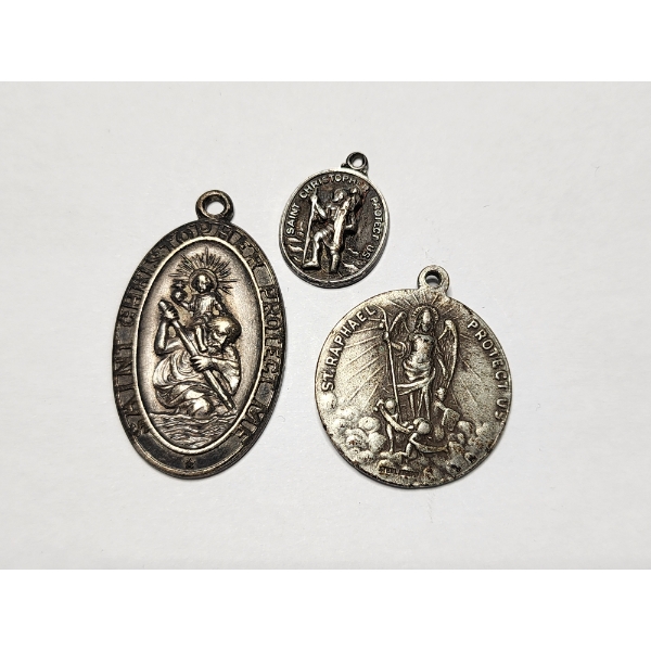 Three Sterling Silver Religious Pendants - Total Weight: 24.2g