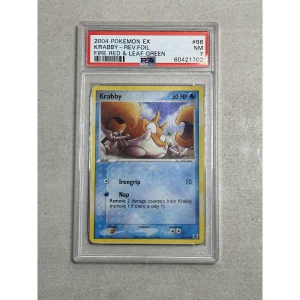 PSA NM 7 - 2004 Pokemon EX Krabby Rev Foil #66 - Fire Red & Leaf Green Set