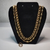 Image 1 : Two Large 24" Gold-Tone Statement Chains & Pin 