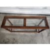 Image 2 : Solid Wood Entryway Table 2 Glass Top Pieces - 52" x 16" x 28" 