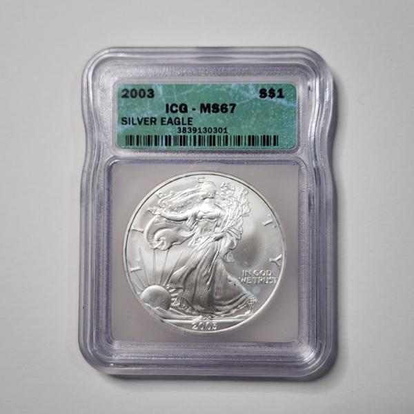 ICG MS67 GRADED 2003 Silver 1 Oz American Eagle ~ Perfect For Any Level Collector!
