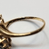 Image 4 : 14K Yellow Gold Cluster Ring w/ Deep Blue & Clear Stones - Size 8 - Total Weight: 3.3g