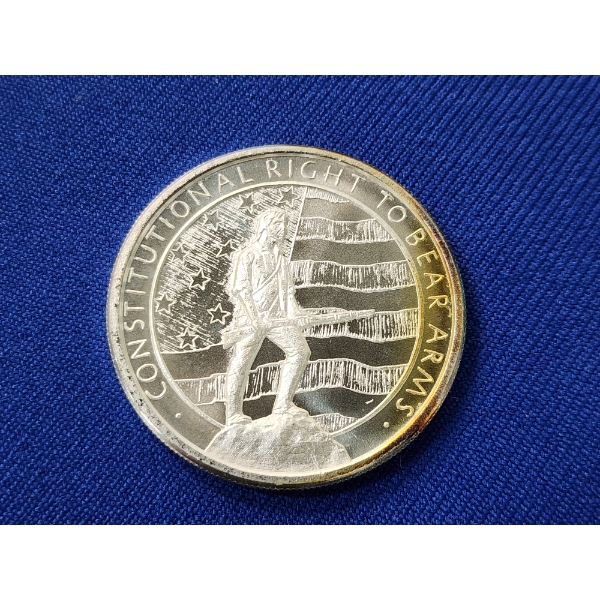 Constitutional Right to Bear Arms - 2nd Amendment - One Troy Ounce .999 Fine Silver Round