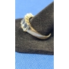 Image 3 : 14K Gold Emerald Cut Blue Topaz Five Stone Band Ring - Size 10 - Weight: 3.5g