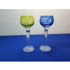 Image 6 : 2 Stunning Murano Crystal Wine Glasses - 6in. Tall